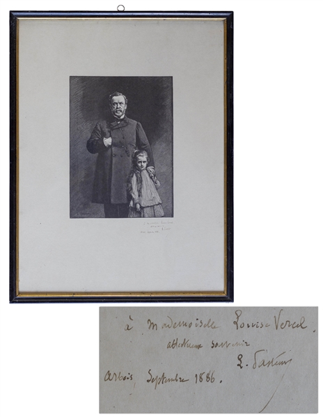 Louis Pasteur Signed Portrait Engraving